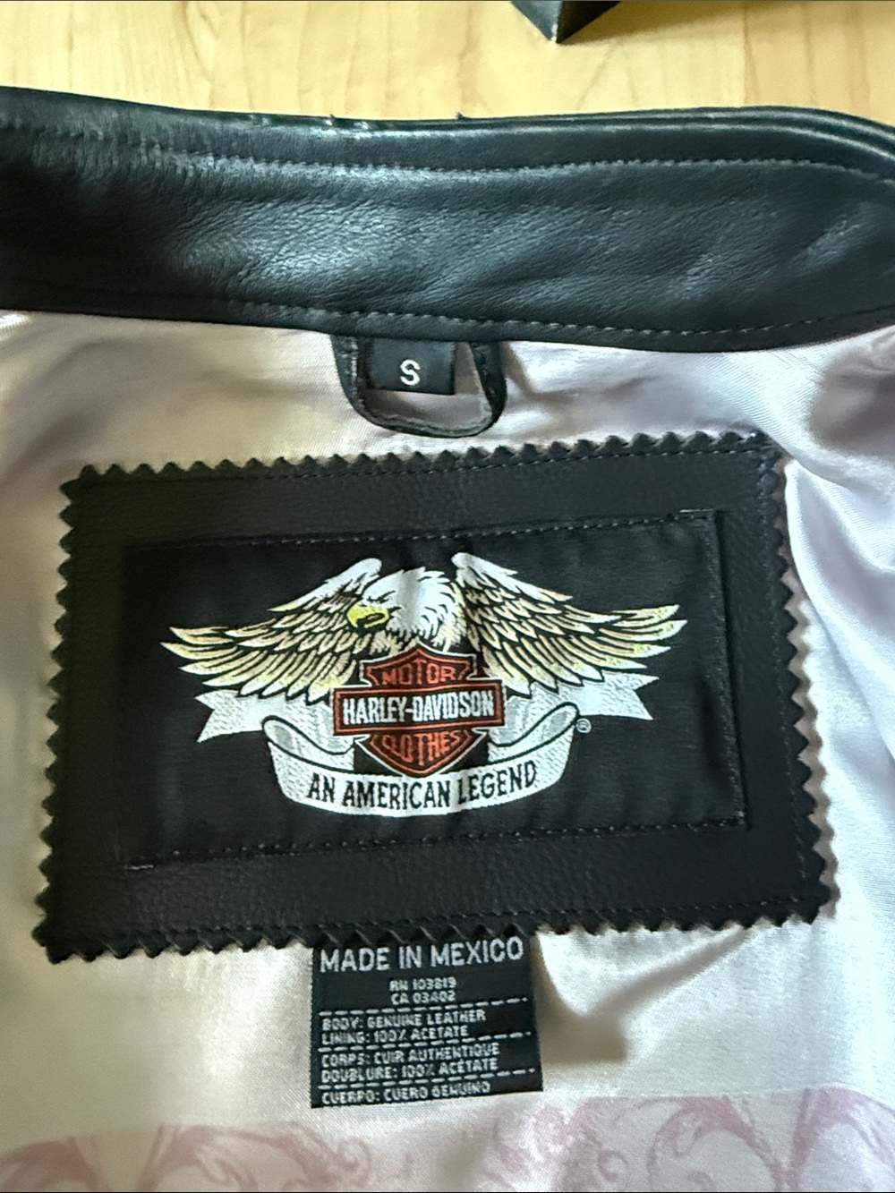 Harley-Davidson Black Leather Jacket with Purple Embroidered Back - Picture 10 of 10
